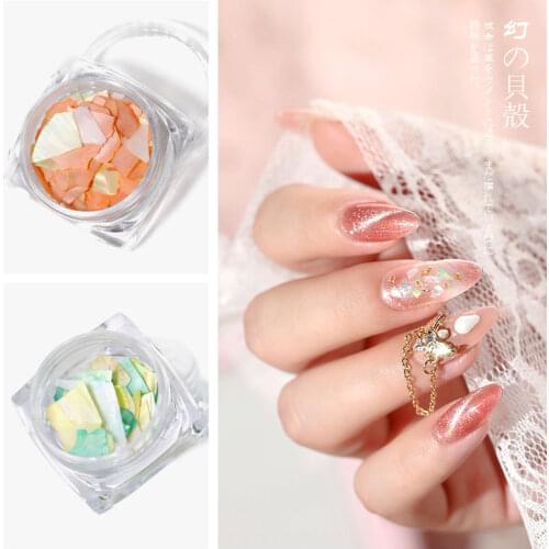 New pattern 6Colors 3D abalone shell irregular Nail Art decorations UV Gel snowflake cursor nails shimmering pearl jewelry tips