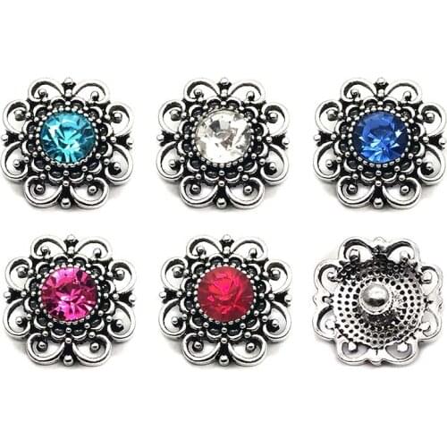 Wholesale metal Rhinestone Snap Buttons w157 Diy Jewelry fit 18mm Snap button Necklaces/Bracelets for women