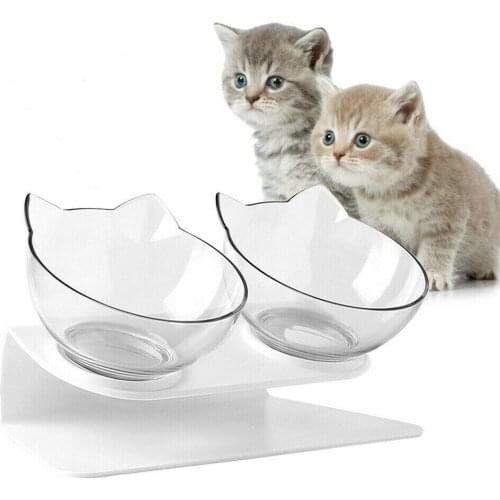 Pet Dog Cat Feeder Elevated Protect Pet Cervical Vertebra Cat Bowl with Dog Bowl Stand Food Water Feeding Bowl