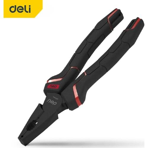 Deli 8 Inch Electrician Pliers Wire Cutters Plumbing Labor-Saving Pliers Industrial Grade Electric Wire Stripping Crimping Vise
