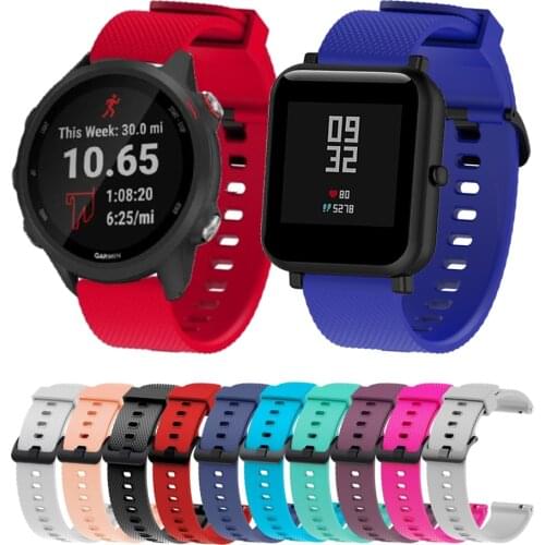 20mm Watch Strap For Garmin Forerunner 245M / 645 Silicone Watchband For Xiaomi Huami Amazfit Bip Bit Bracelet For Forerunner245