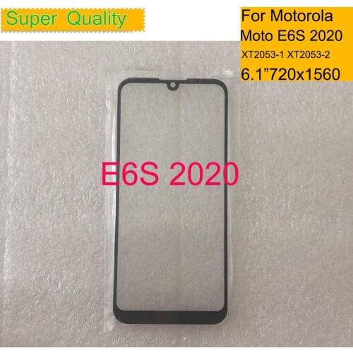 10Pcs/lot For Motorola Moto E6s 2020 XT2053-1 XT2053-2 XT2053-3 Touch Screen Front Outer Glass Panel Lens E6S LCD Front
