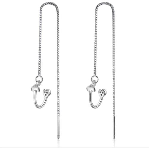 Korean version of tassel fairy temperament simple wild personality long silver plated earrings IR015