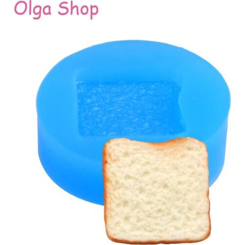 GYL083 17.4mm Bread Slice Silicone Mold Miniature Sweets Candy Chocolate Polymer Clay Jewelry Cabochon Charm Pendant Earring