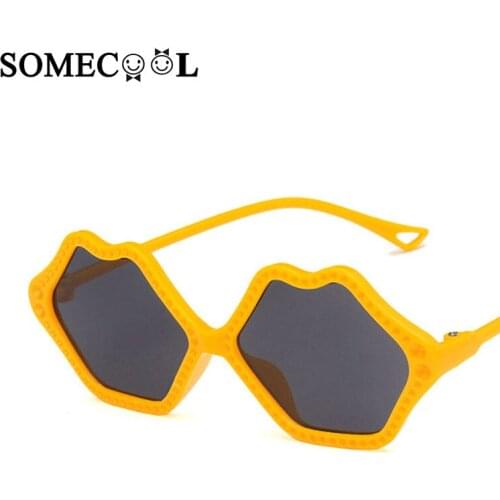 SomeCool Lovely Lip Shape Sunglasses Kids 3-6 yrs Baby Girls Glasses 2019 wholesale Infant UV400 Eyewear Outdoor Glasses N568
