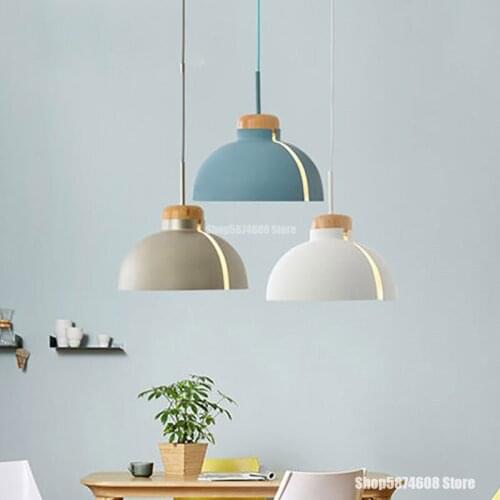 Modern LED Aluminum Wood Dining Room Pendant Lights Bar Counter Coffee Shop Lighting Living Room Bedroom Kitchen Hanging Light