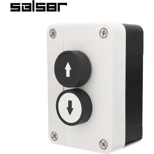 UP/DOWN Arrows Hoist Roller Door Lorry Tail Lift Double Insulated 2 N/O Contacts Fitted 2 Way Crane Push Button Switch Station