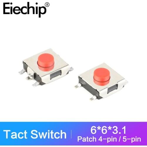 20pcs/lot 6*6*3.1mm Tact Switch Push Button Switch SMD 4/5 Pin Mini Micro Tactile Switch High quality Momentary Button Switches