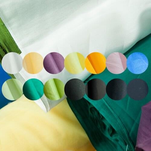 Solid dofferent colors thin and soft silk blends cotton fabric, slight luster, sewing for dress,skirt,blouse,craft by the yard