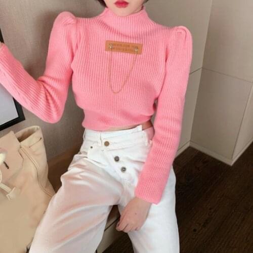 Knitted Bottoming Shirt Jacket In Solid Color Womens 2021 Autumn And Winter New High-necked Slim And Slim Joker Sweater X75