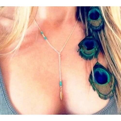 YLWHJJ brand Hot Feather Lariat Necklace Women Choker Necklaces & Pendants