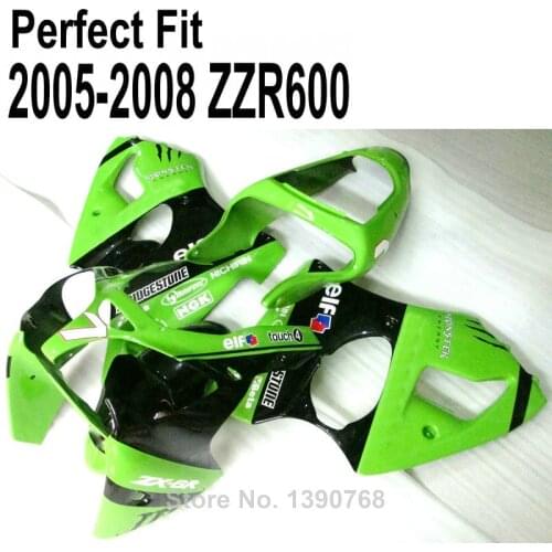 Green Sticker Fairing Kit For Kawasaki ZZR600 zz-r2005 05 2006 06 2007 07 2008 Fairing Kit Fairings SZ73
