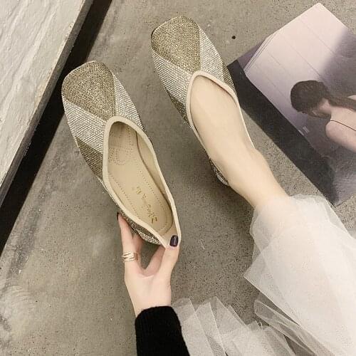 Women loafers shoes 2020 spring fashion Grandma Shoes Women Square Head Comfortable shallow mouth single shoes Work Shoes U15-64