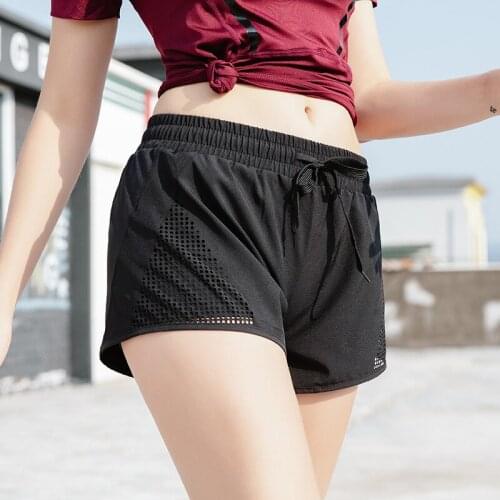 Women Sports Yoga Shorts Quick Drying Training Sports Running Fitness Athletic Workout Clothes Anti-lighting Running Hollow Pant