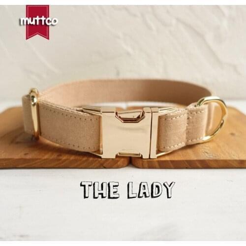 10pcs/lot MUTTCO self-design dog collar THE LADY handmade light brown 5 sizes poly satin and nylon dog collar and leash UDC027J