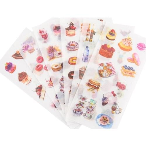 15packs/lot Dessert House Cake Paper sticker/Doughnut Mousse Scrapbooking Decoration label/DIY Recipes Diary Album for Girls