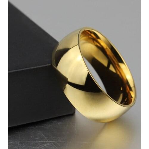 Yingwu Wholesale 30pcs Lot Titanium Steel Gold Rings Anti-allergy Smooth Simple Wedding Couples Rings Bijouterie Man Woman Gift