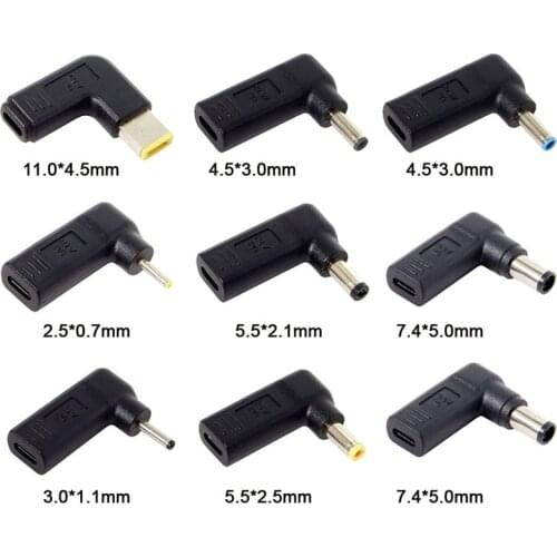 Laptop Power Adapter Connector DC Plug USB Type C Female to Universal Male Converter for Lenovo Hp Asus Dell Notebook Charger