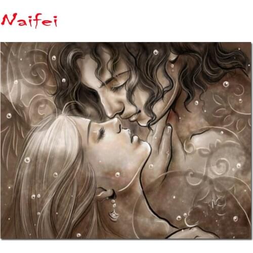 Diy 5d Square Round Diamond Painting Full Drill Love Kiss Cross Stitch Mosaic Home Decor Embroidery Romantic Couple Diamond Art