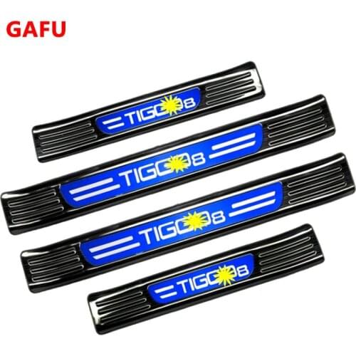 Car Accessories for Chery Tiggo 8 2018 2019 2020 Scuff Plate Stainless Steel Door Sill Pedal Exterior Cover Car Styling Sticker