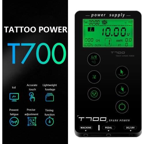 T700 Touch Screen Tattoo Power Supply UPGRADE Intelligent Digital LED Touch Pad Dual Tattoo Power Set Supply
