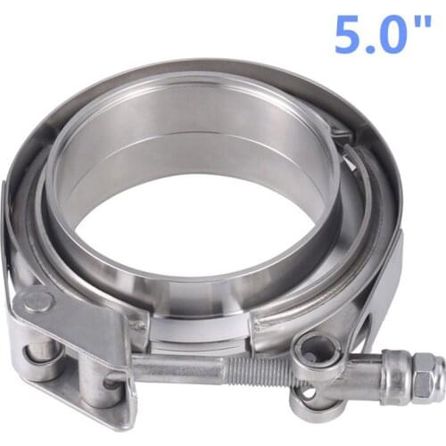 Quick V band Clamp Male/Female Flange Kit Stainless Steel 5 inch V-band Turbo Exhaust Pipes Car Accessories High Quality