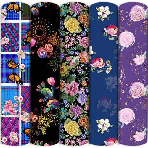 Floral Cactus Butterfly Pattern Polyester Cotton Fabric ForTissue Sewing Quilting Fabric Needlework Material DIY Handmade,c16695