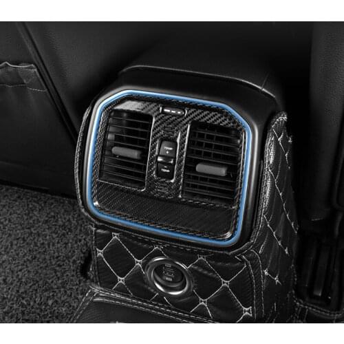 Carbon Fiber Car Rear Outlet Decorative Cover Moulding Trim for Porsche Macan 2014 2015 2016 2017 2018 2019 2020