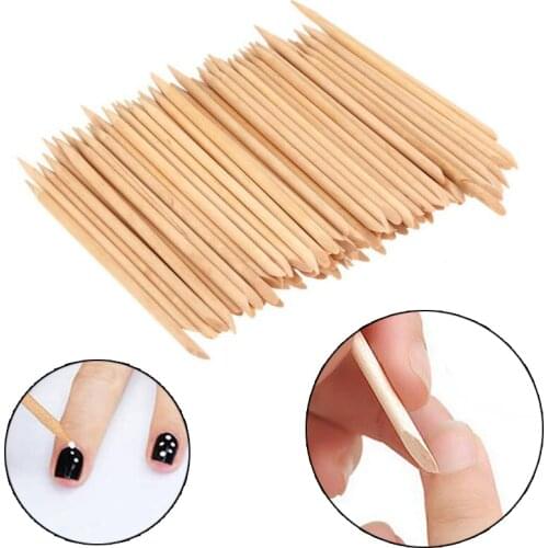 Wood Sticks 100Pcs Nail Art Tools Cuticle Nailart Manicure Pusher Remover For Remover Dotting Nail Tools