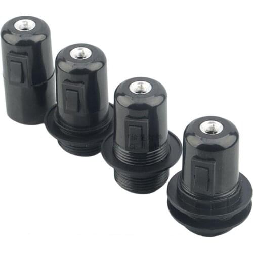 IWHD DIY Partalamparas E27 Socket Lamp Base with Switch 4A,250V Black color Fitting E27 Lamp Bulb Holder Socket