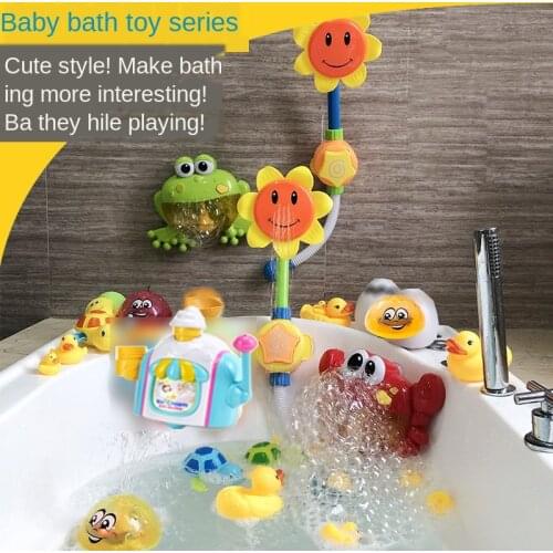 Children Bath Sensing Fountain Electric Educational Infant Baby Bathroom Bath Spit Bubble Play with Water Douyin Toy