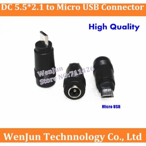 Hot Sale DC 5.5*2.1 to Micro USB Jack Micro 5Pin Power Charger Adapter Converter Connector for Laptop/Tablet/Mobile Phone