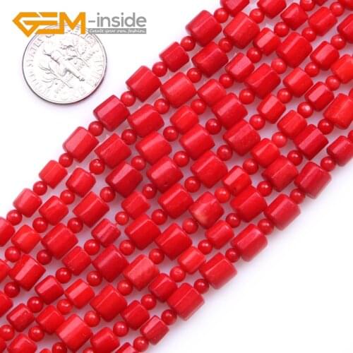 GEM-inside 3-6mm Graduated Coral Beads Natural Coral Beads Loose Bead For Jewerly Making Beads Strand 15 iches FreeShipping