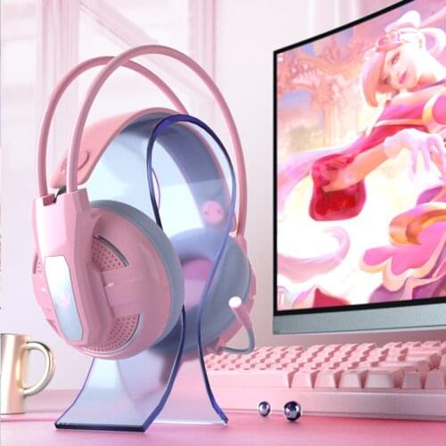 IConstel girl sakura pink X2 headset 7.1 channel USB stereo over ear pro gaming headphone