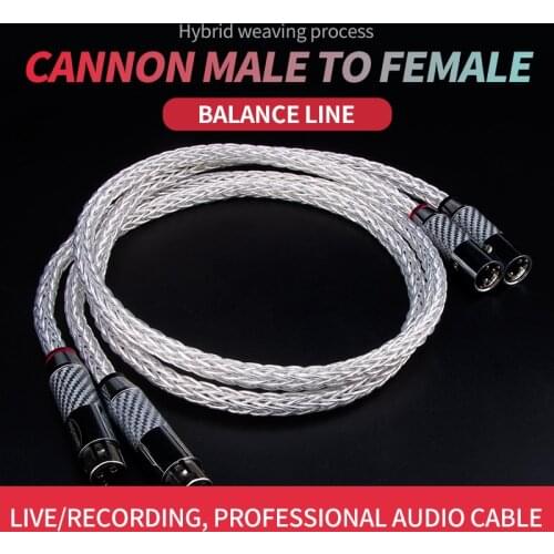 AG8 Carbon Fiber XLR Cable Cannon Male to Female OCC copper XLR Connector Balanced Audio Interconnect Cables