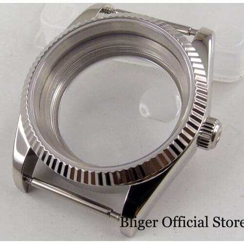 Round Mental 36mm Watch Case with Sapphire Glass Fit MIYOTA Movement