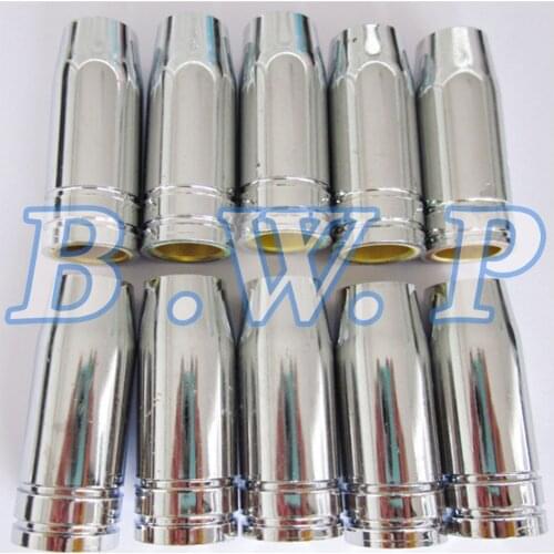 Copper MB 25AK MIG Torch Gas Nozzle 15mm Conical Style, 10pcs