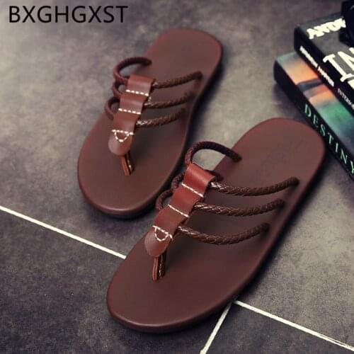 Fashion Gladiator slides mens slippers outdoor Beach slippers men summer 2020 designer shoes fish slippers mens flip flops тапки