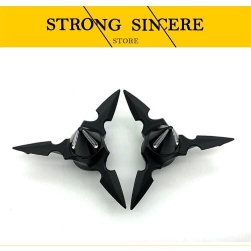 Motorcycle CNC Chrome Skull Spun Blade Spinning Shock absorbing axle cover For Harley Large gliding Road king 2004-2017