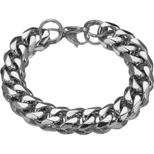 Cuba Miami Mens Bracelet Punk Style Link Stainless Steel Chain Hip-Hop Boys Jewelry Accessories Wholesale Retail Hot Sale Gift