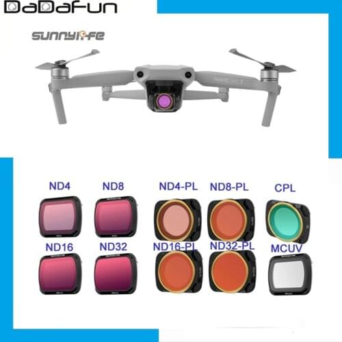 Sunnylife Mavic Air 2 Lens Filter Set MCUV Adjustable CPL ND/PL Filters ND16 ND32 ND4-PL ND8-PL for DJI Mavic Air 2