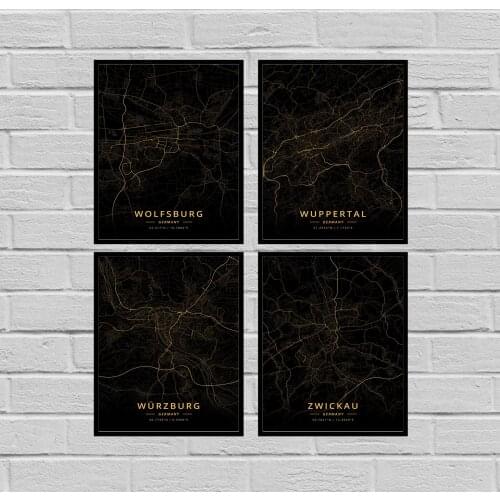 Wolfsburg Wuppertal Wurzburg Zwickau Germany Poster