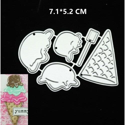 2021 New Ice Cream Cutting Dies DIY Scrapbooking Embossing Paper Photo Frame Stamps Crafts Template Mould Stencils