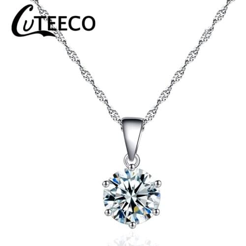 CUTEECO Temperament Six-Claw Zircon Necklace Women Simple Fashion Crystal Jewelry Gifts For Girlfriend Bijoux
