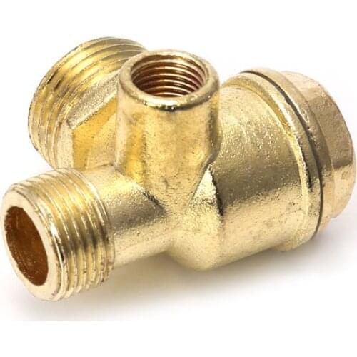 P15D 3-port Zinc Alloy Air Compressor Check Valve Central Pneumatic Valves Thread 90 Degree