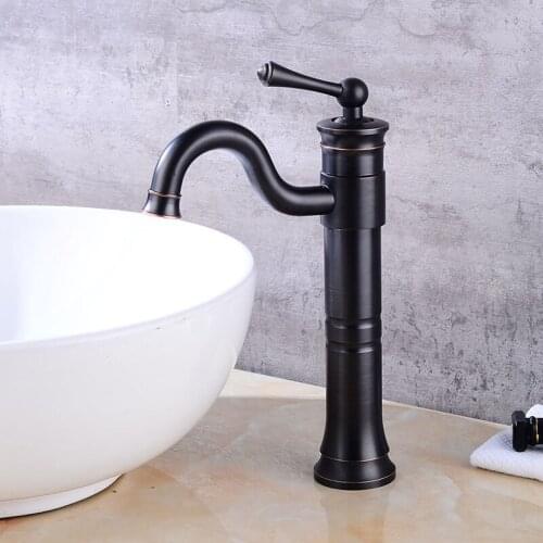 Basin Faucets Single Handle Black Bronze Brushed Brass Faucet Hot and Cold Sink Faucet Mixer Taps Bathroom Faucet Lavatory Mixer