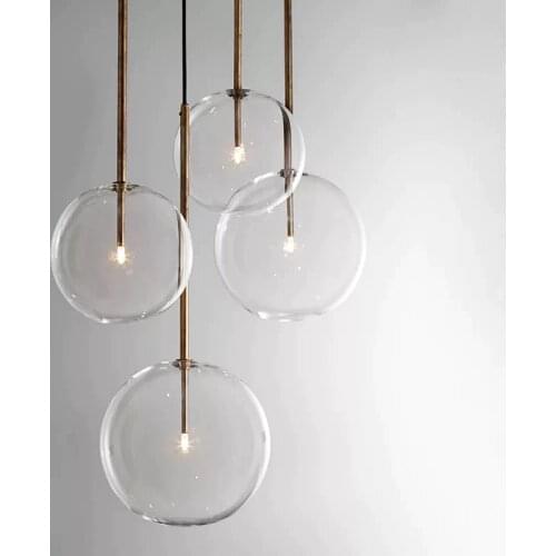 Modern Transparent Glass Led Pendant Lights Fixtures Parlor Hanglamp Restaurant Kitchen Pendant Lamp Bar Nordic lamp Loft Deco