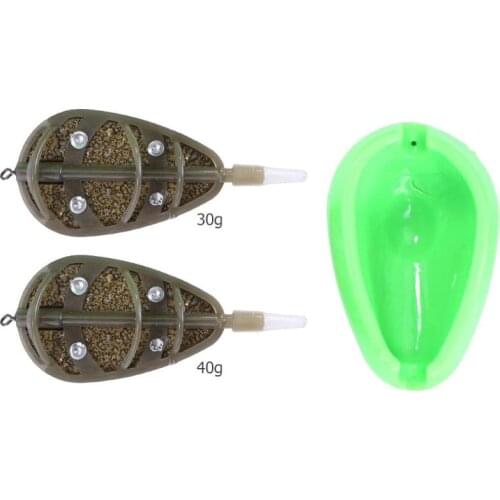 30/40g Bait Inline Method Carp Fishing Lure Holder Thrower Bait plumb Set Basket Feeder Mould Set Fish Tackle Pesca Iscas Tools