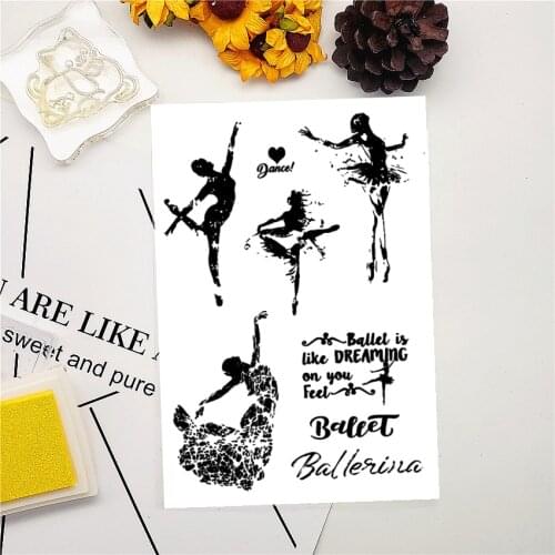 11*16CM ballerina Transparent Seal Clear Stamps Silicone Seal Roller Stamps DIY Scrapbook Album / Card Production Easter