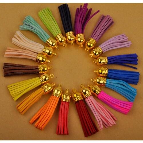 200pcs 55mm Tassel Vintage Leather Tassels Fringe for Purl Macrame Pendant For DIY Jewelry Making Supplies Accessories